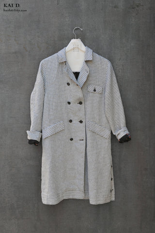 Keaton Trench Coat - Linen Check - XS
