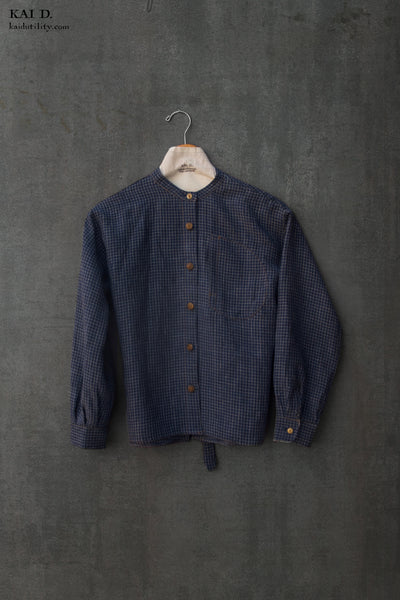Edith Belted Shirt - Linen Check