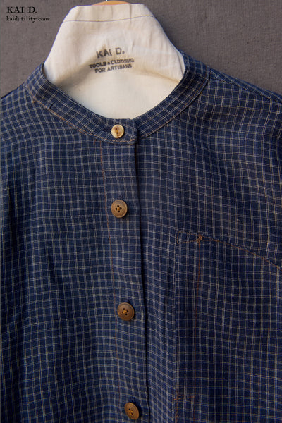 Edith Belted Shirt - Linen Check