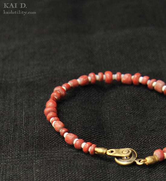 Handmade Beaded Bracelet - Coral