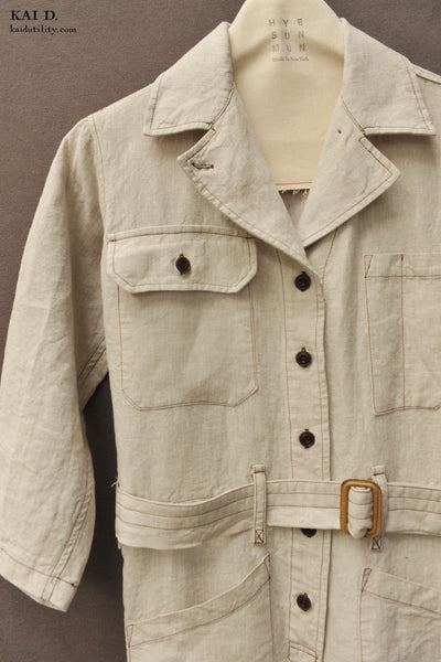 Earhart Jumpsuit - Japanese Linen - Oatmeal - XS,S, M