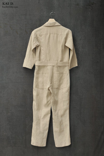Earhart Jumpsuit - Japanese Linen - Oatmeal - XS,S, M