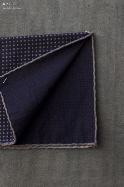 Wool Cotton Reversible Pocket Square - Small Dots