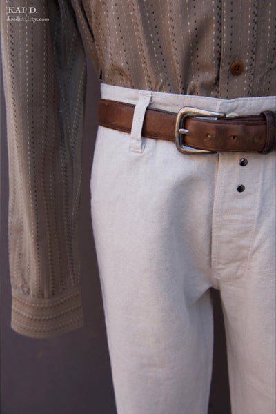Cotton Linen Chore Pants - Ecru - 31, 33, 34, 36