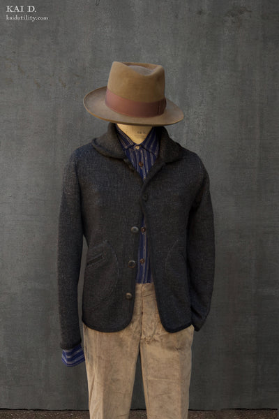 Emile Knit Jacket - Charcoal - M, L, XL