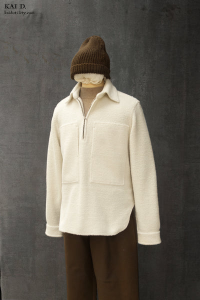 Wool Fleece Pull Over Shirt - S, M