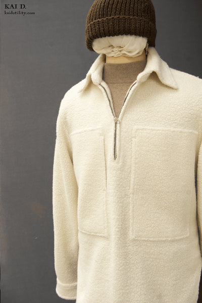 Wool Fleece Pull Over Shirt - S, M