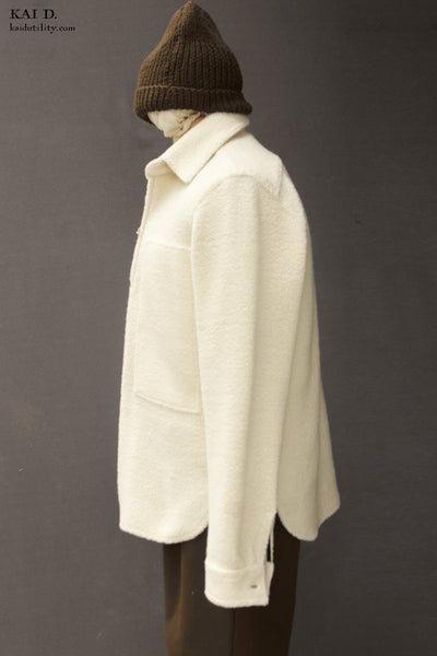 Wool Fleece Pull Over Shirt - S, M