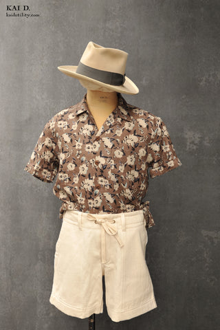 Short Sleeve Slater Shirt - Linen Floral - M, L, XL