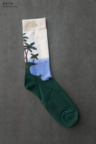 Island Panorama Socks - Ivory