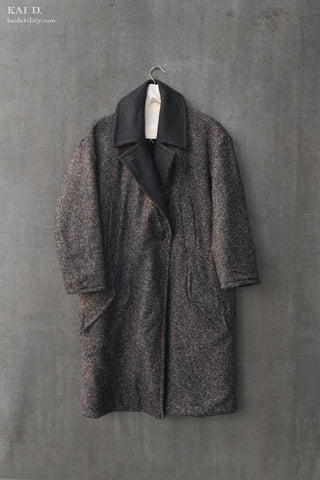 Anne Reversible Wool Coat - Grey / Charcoal -S, M