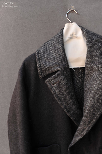 Anne Reversible Wool Coat - Grey / Charcoal -S, M