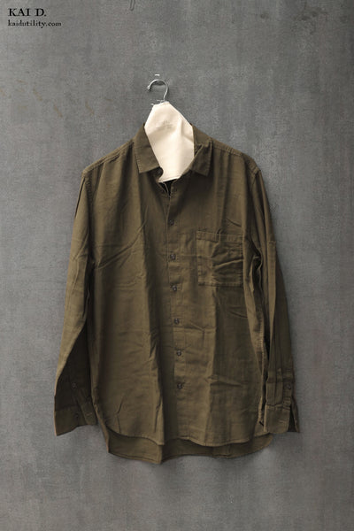 Soft Cotton Henning Shirt - Olive - XL