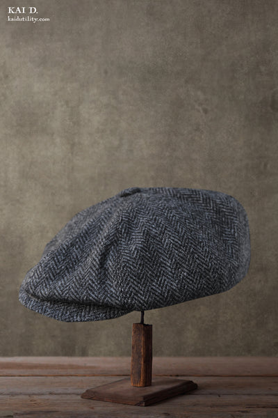 Peaky Hat - Classic Wool Herringbone - M, L