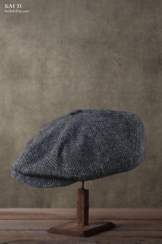 Peaky Hat - Classic Wool Herringbone - M