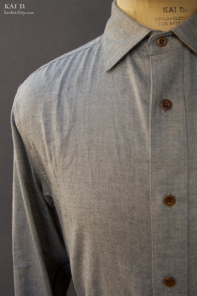 Soft Cotton Herringbone Denham Shirt - L