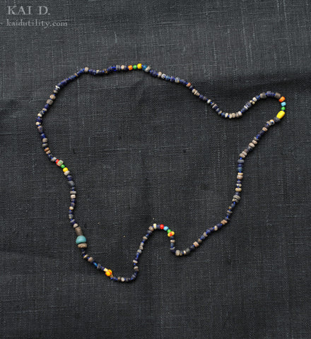 Handmade Beaded Necklace -  Indigo J