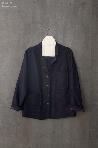 Wool Cashmere Mead Jacket - Deep Indigo - S