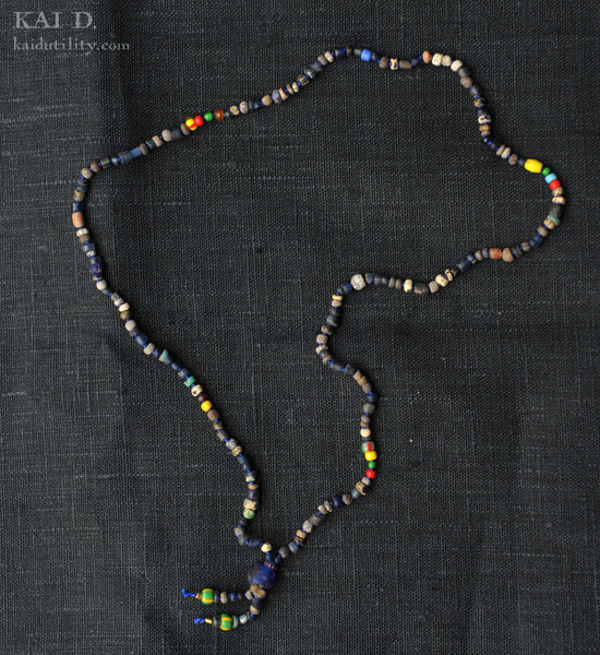 Handmade Beaded Necklace -  Indigo I