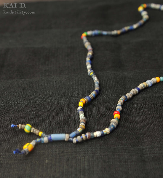 Handmade Beaded Necklace -  Indigo F