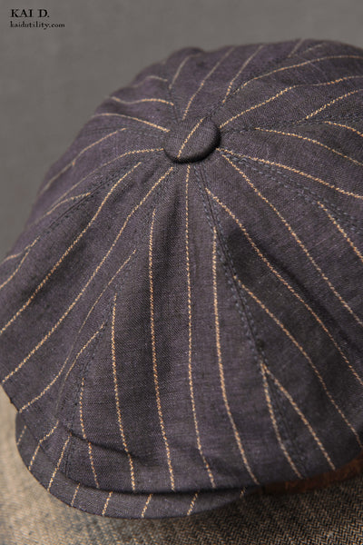 Peaky Hat - Striped Linen  - M, XL