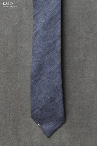 Irish Linen Tie - Texture Blue