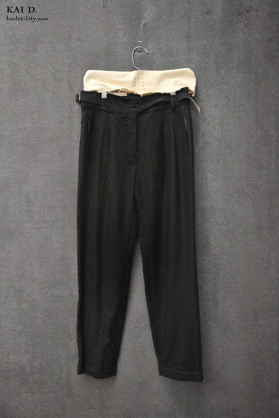 Isa Belted Pants - Wool Cashmere Blend - S, M