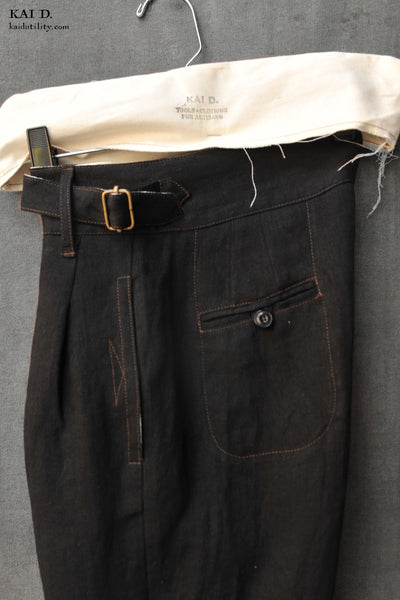 Isa Pants - Linen Herringbone - XS, S, L