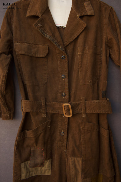 Corduroy Boro Earhart Jumpsuit - Dark Caramel -S