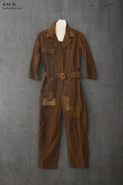 Corduroy Boro Earhart Jumpsuit - Dark Caramel -S