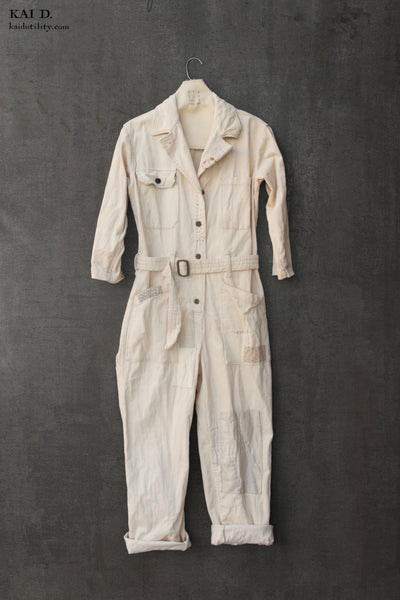 Corduroy Boro Earhart Jumpsuit - Eggshell -S