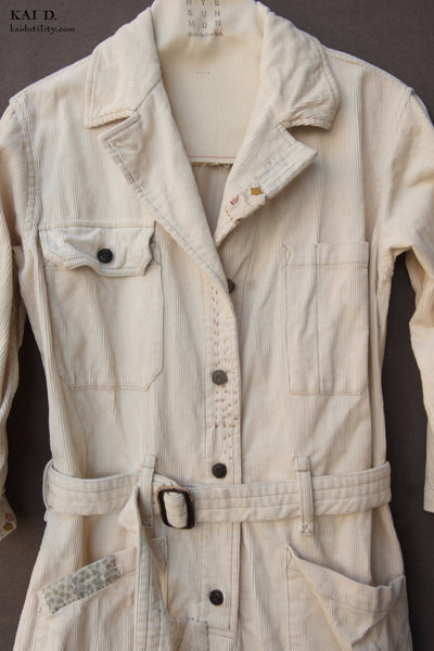 Corduroy Boro Earhart Jumpsuit - Eggshell -S