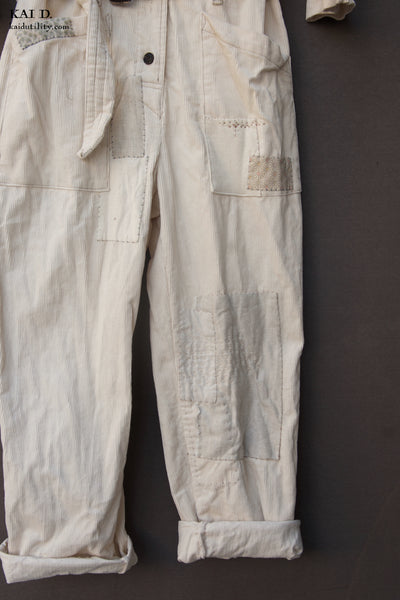 Corduroy Boro Earhart Jumpsuit - Eggshell -S