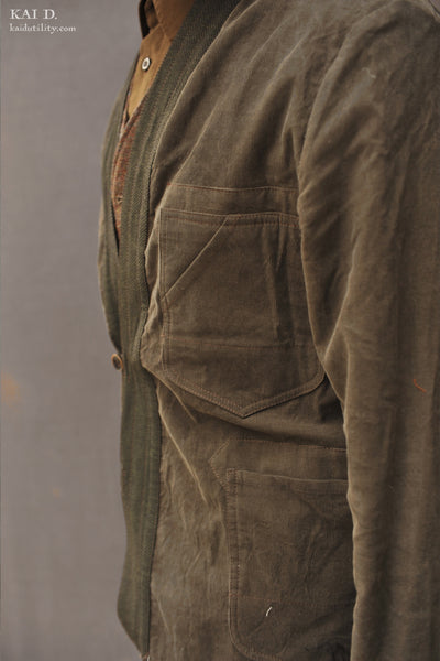 Muralist Kimono Jacket - Distressed Corduroy - L, XL