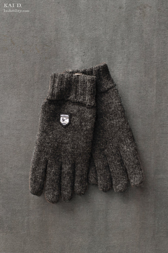 Kai D Utility — Wool Knit Gloves - Charcoal Heather - 8