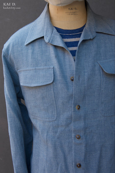 Two Pocket Over Shirt - Denim Blue - L