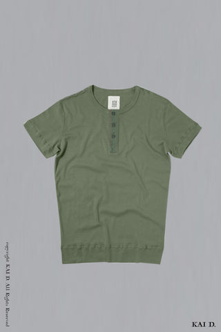 Henley Tee - Green - M
