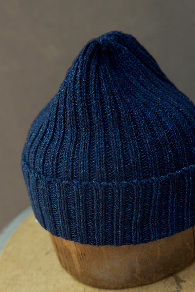 Indigo Cotton Beanie - Med. Indigo