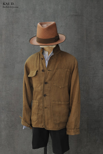 Mondrian Shirt Jacket - Garment Dyed Linen - XXL, XXXL
