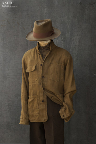 Mondrian Shirt Jacket - Garment Dyed Linen - XXL, XXXL