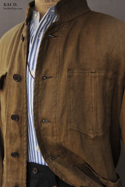 Mondrian Shirt Jacket - Garment Dyed Linen - XXL, XXXL