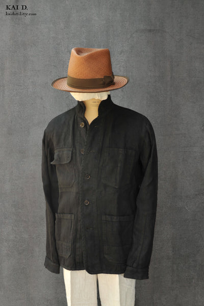 Mondrian Shirt Jacket - Garment Dyed Linen -  L