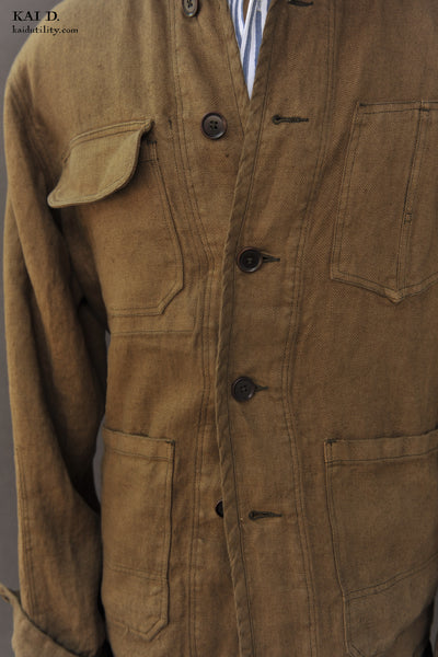 Mondrian Shirt Jacket - Garment Dyed Linen - XXL, XXXL