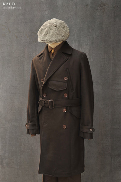 Motorcycle Trench- Dense Wool Twill - M, L, XL