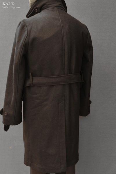 Motorcycle Trench- Dense Wool Twill - M, L, XL