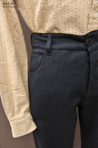 Cotton LInen Jeans - Navy- 34