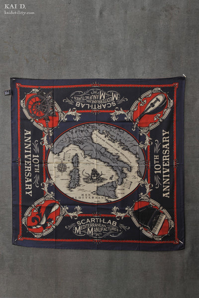 Cotton Bandana - Tenth Anniversary Blue/Red
