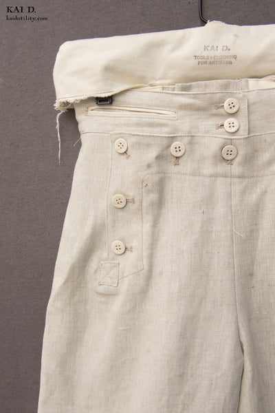 Japanese Linen Sailor Pants - Oatmeal - XS, S, M