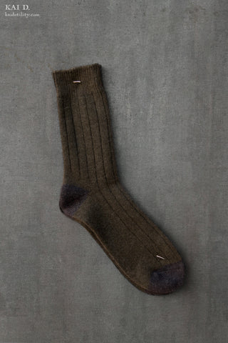 Cashmere Socks - Mens - Dark Olive
