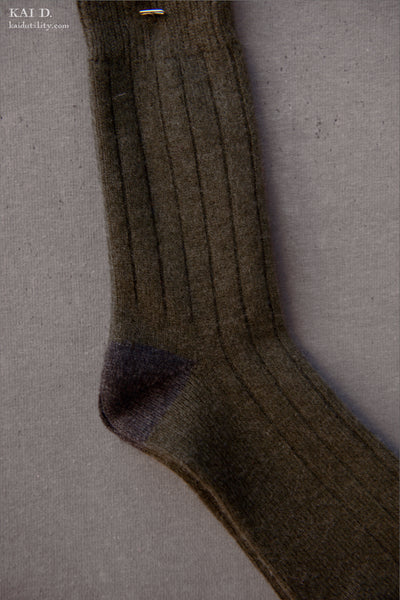 Cashmere Socks - Mens - Dark Olive